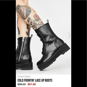 Dolls Kill Cold Frontin’ Lace Up Boots